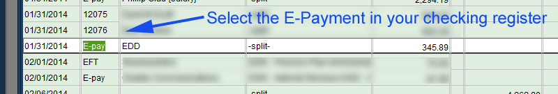 Select Problem E-Pay item